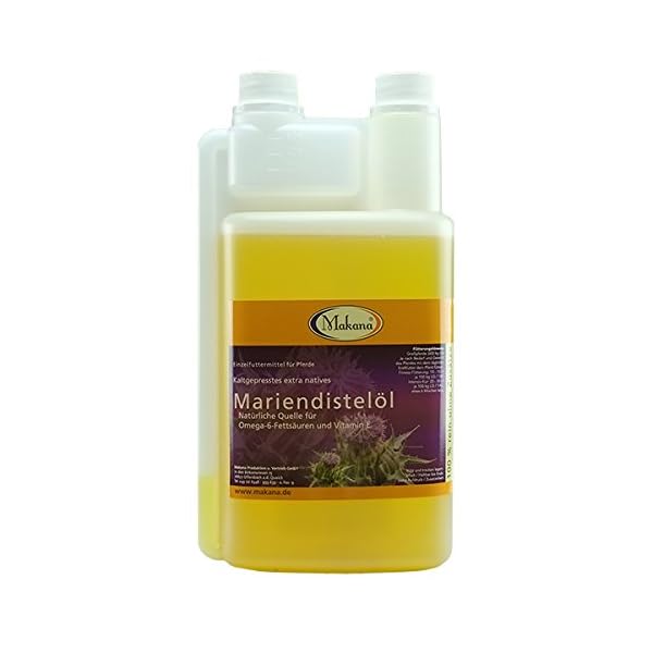 Makana MariendistelÃ¶l fÃ¼r Tiere, kaltgepresst und 100% rein, 1000 ml Dosierflasche