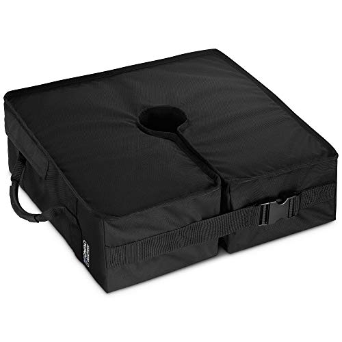 Rhino Square Umbrella Base Weights with Side Slot Opening, 18" ~ Fits Any Offset, Cantilever & Any Outdoor Patio Umbrella Stand ~ Easy Set up … (Black)