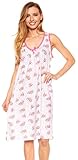 Womens Nightgown Sleeveless Cotton Pajamas - Sleepwear Scoop Neck Nightshirt