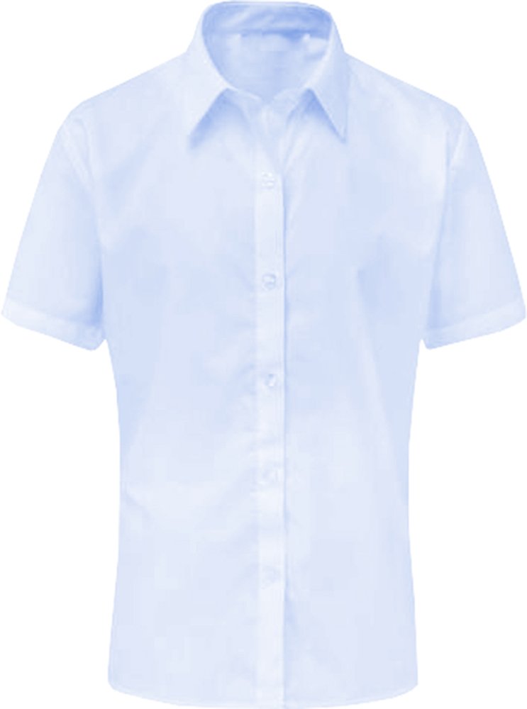 Girls School Uniform Short Sleeve Twin Pack Shirt Sky Blue 32 (11-12 Years) UK