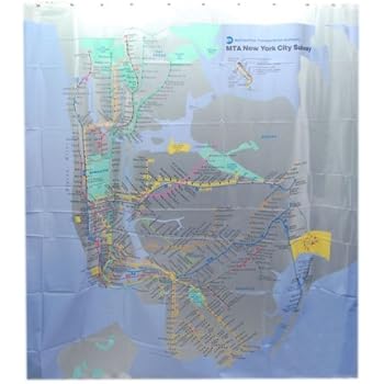 New York Subway Map Background Waterproof Shower Curtain Bath