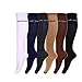 FOOTLOOSE Compression Socks Women, Men Premium Quality Knee High, Heavy Duty Compression Socks for Real Comfortable Fit 15-20 mmHg, Lightweight, Assorted Colors, Large - Extra Large, 6 Pairs