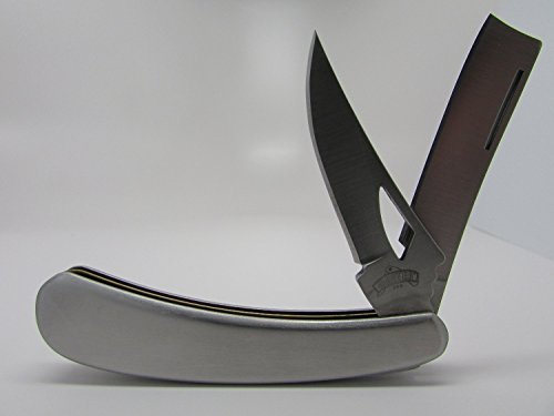Two Blade Knife. Good Stainless Steel Pocket Razor. Sharp & Tiny Gentleman's Dad Knife. Rated Best Non Locking Folding Barber Tool. Great Groomsmen Gifts, Unique, Beautiful, Cool, Compact Utility.