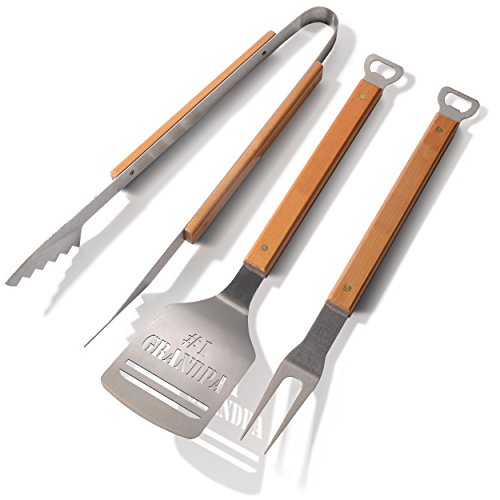 SPORTULA PRODUCTS 7017631 Sportula 3Piece Stainless Steel BBQ Set, #1 Grandpa