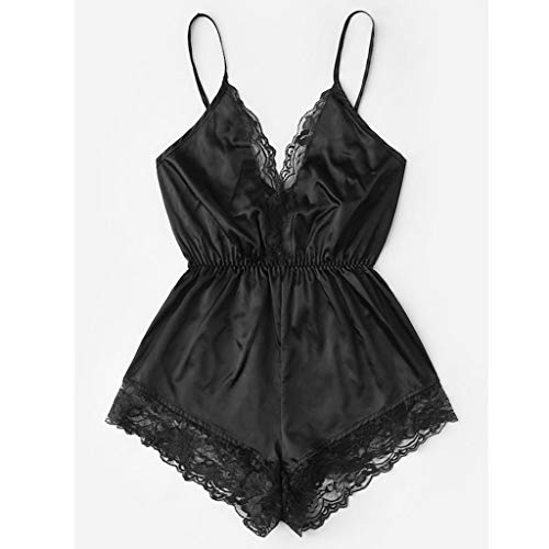 Valentine's Best Gifts for Sex!!! Hennta Fashion Women Plus Size Sexy Lingerie Girl V-Neck Lace Splice Bodysuit Sleepwear Bodydoll - Thumbnail 2