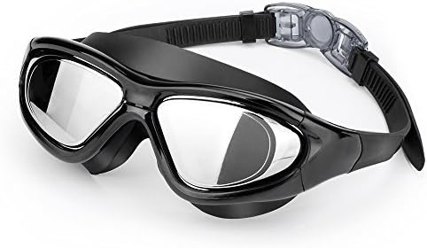 EveShine Premium Big Frame Competition Swim Goggles with Free Protective Case Pro Clear Lens & Wide-Vision Swimming Goggles with UV and Anti Fog Protection for Adult Youth Men Women