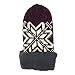 BRUCERIVER Women Snowflake Knit Mittens with Warm Fleece Lining Size L (Aubergine)