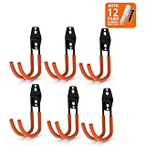 CoolYeah Steel Garage Storage Utility Double Hooks, Heavy Duty for Organizing Power Tools,Large J Hooks (pack of 6, 5.5 &times; 3.1 &times; 4.2 inches)