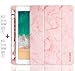 SWEES Compatible with iPad 9.7 2018/2017 Case with Pencil Holder, Shockproof Leather Smart Cover Auto Sleep/Wake with Pencil Cap Holder Compatible for iPad 9.7 inch 6th/5th Generation, Pink Marble