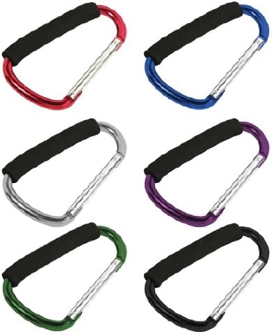 "1Pc 778 Jumbo Aluminum Carabiner Dring Snap Hook Keychain W Soft Grip