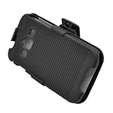 For Samsung Galaxy Rugby Pro I547 Hard Back Case + Holster Belt Clip Stand Black