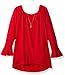 Amy Byer Girls' Big Lantern Sleeve Hi Lo Knit Top
