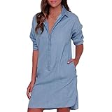 Tunic Dress,Neartime Womens Denim Style Long Sleeves Cowboy Dresses