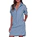 Tunic Dress,Neartime Womens Denim Style Long Sleeves Cowboy Dresses