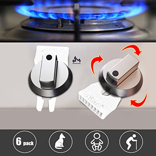Gas Stove Baby Proof Knobs Locks (6 Pack), Aukfa Child Proofing Oven Knob Lock No Tools Needed