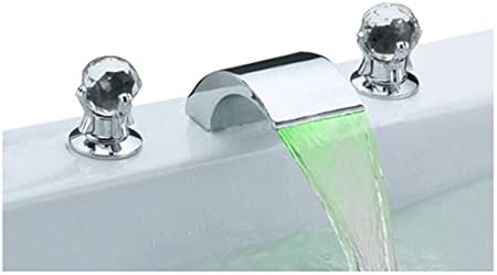 Sumerain S1236cm Double Handle Widespread Led Waterfall Bathroom
