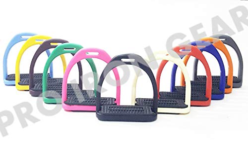 PRO IRON GEAR Polymer Stirrups Horse Riding Beautiful 11 Colors (RED)