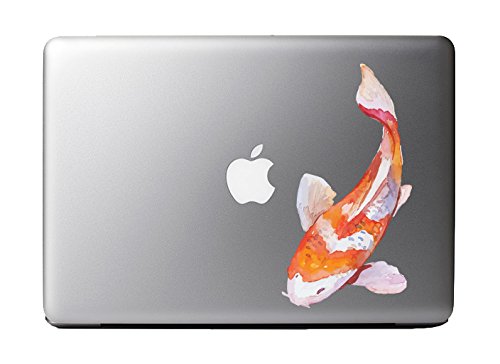 Watercolor Painted Japanese Koi Fish Full Color - Vinyl Decal for 13" Macbook