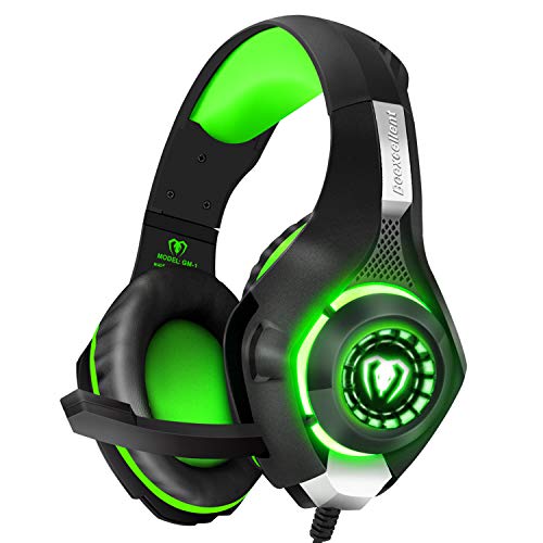 BlueFire 3.5mm PS4 Gaming Headset Headphone with Microphone and LED Light Compatible with Playstation 4, Xbox one, PC (Green)