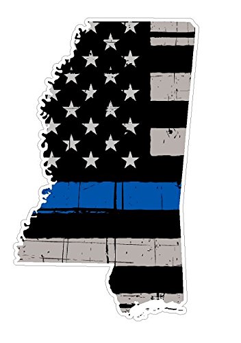 Mississippi State (U25) Thin Blue Line Vinyl Yeti Tumbler Decal Sticker Laptop/Netbook