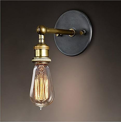 Pianuo Retro Brass Wall Light Antique Wall Sconce Adjustable Up