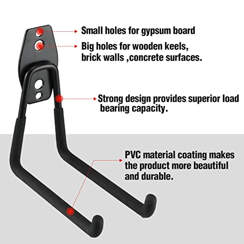 WORKPRO 12-Piece Garage Hook Set, Heavy Duty Steel Storage Hooks,Utility Wall Mount Hook ,Multi-Tool Hangers Holder for Garden Tools, Ladders, Bikes, Bulky Items