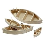 Darice Wood Canoe With Oars, 9 x 3 Inches