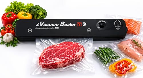 Seladora a Vácuo para Alimentos Vacuum Sealer, Máquina Compacta Automática para Embalar Carnes, Legumes, Frutas, Grãos e Porções para Geladeira e Freezer