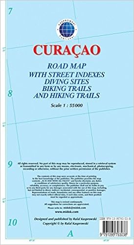 Curacao : Road Map with Street Indexes, Diving Sites, Biking Trails, and Hiking Trails Curacao : Road Map with Street Indexes, Diving Sites, Biking Trails, and Hiking Trails