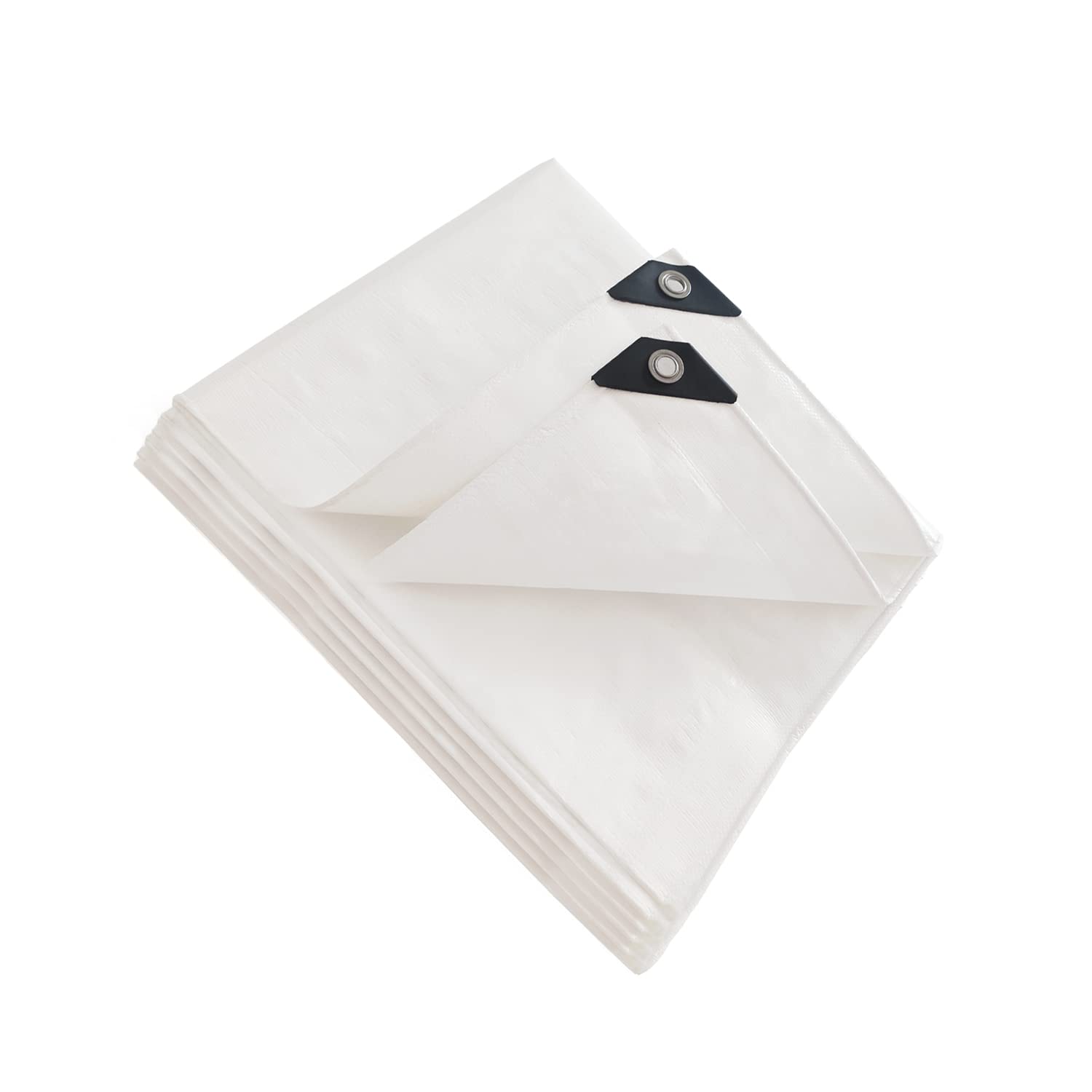 ANSIO Tarpaulin 3m x 4m Water-resistant Heavy Duty Tarp Large Camping Cover Sheet – Multipurpose Groundsheet with UV Protection, Weatherproof & Frost-Resistant – Reinforced Eyelets - White