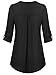 Nandashe Summer Shirt for Women, Ladies V-Neck Blouses 3/4 Roll-up Sleeve Casual Tunic Shirt Tops Black XXL