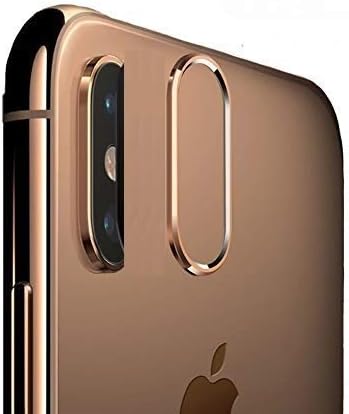 Porche Luxury Camera Guard Circle Metal Bumper Ring Protector Cover for Apple iPhone Xs Max (Golden)