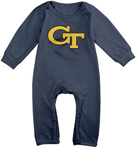 JJVAT Georgia Tech Long Sleeve Playsuit For 6-24 Months Newborn Baby Size 12 Months Navy