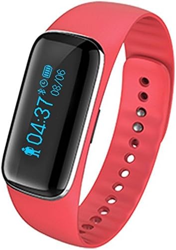 DESAY Smart Fitness Tracker,Wireless Sleep Heart Rate Monitor Activity Tracker Wristband Sport Bracelet Watch for Iphone Android(Red)