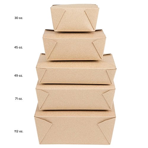 6 Disposable+Containers+Microwaveble+Folding+Natural