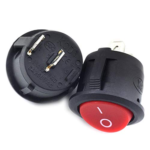 image for Magic&shell 4-Pack Round Rocker Power Switch 6A 250V AC 2 Pin 2 Positi