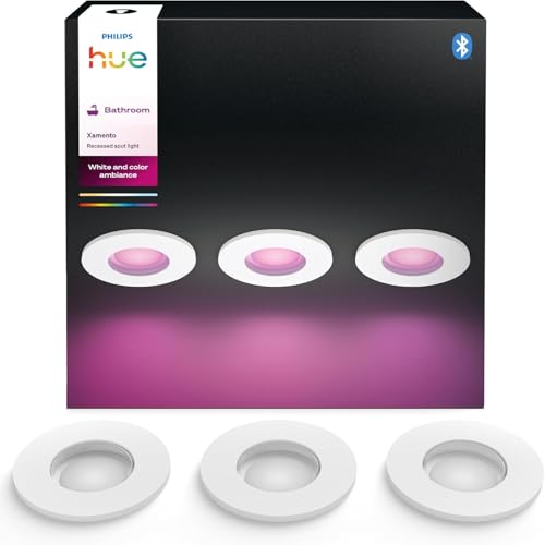 Philips Hue Xamento Recessed Spotlights, 3 Pack, White