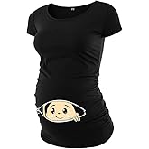 Maternity T-Shirts for Women Short Sleeve Pregnancy Shirts Bump Friendly Tops Maternity Tops Mama Tshirt Pregnancy Essentials