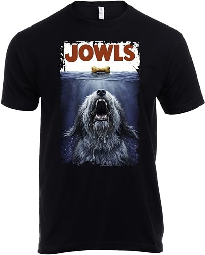 Old English Sheepdog Jowls Funny Dog Dad T-Shirt at Amazon