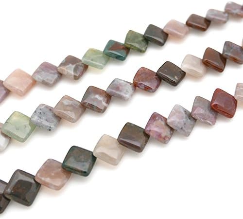 Crystalland Natural Multicolor India Agate Beads (Diamond)