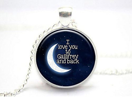 I Love You to and Back Glass Tile Necklace Doctor