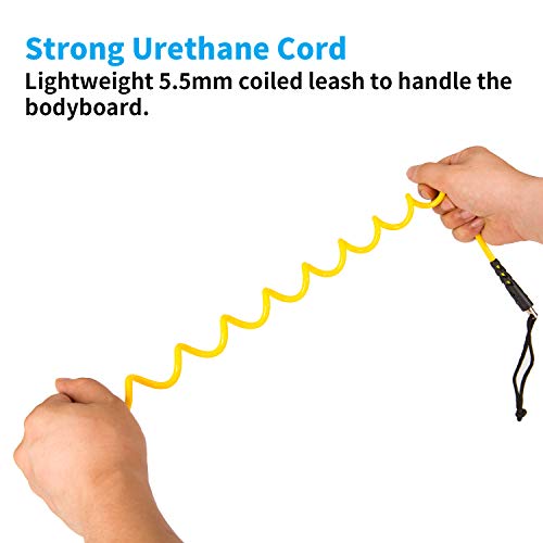 image for WOOWAVE Bodyboard Leash Wrist Coiled Bodyboarding Leash Premium Body B