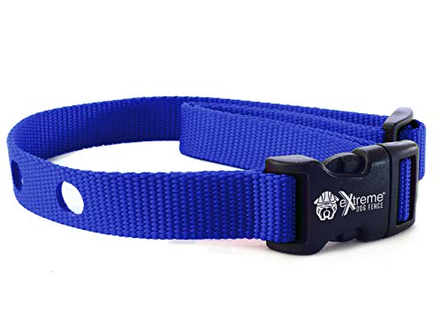 Extreme Dog Fence Dog Collar Replacement Strap - Blue - Compatible with Nearly All Brands and Models of Underground Dog Fences