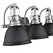 Emliviar 3-Light Bathroom Vanity Light Fixture, Black Finish with Metal Shade, 4054H-A