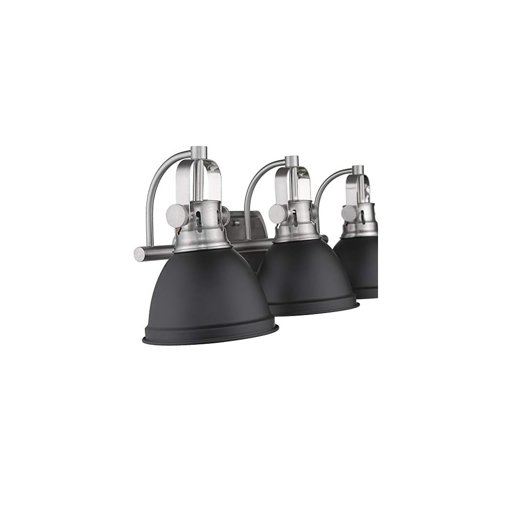 Emliviar 3Light Bathroom Vanity Light Fixture, Black Finish with Metal
