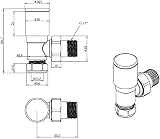 Brushed Brass Angled Radiator Valve Pair | High Quality Heating Control view 2