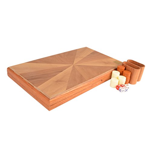 17' Backgammon Game Set w/ Wood Inlay Board and Accessories