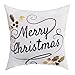 BLEUM CADE Merry Christmas Pillow Covers 4 Pack Gold Stamping Print Snowflakes Merry Christmas Decorative Sofa Throw Pillow Case Cushion Covers 18 X 18 Inch