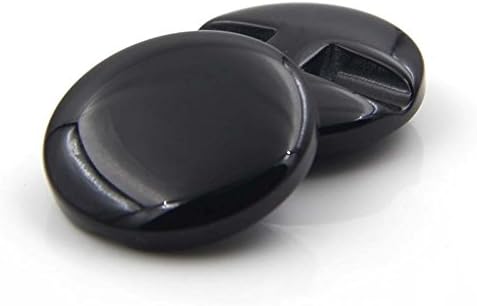 Classic Shiny Chessman Thick Resin Dark Hole Buttons for Fashion Coats (Black/White,Pack of 6)(0.98 inches,Black)