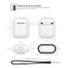 AhaStyle AirPods Case Cover Premium Silicone Protective Cover Skin Accessories [Hand Strap Included] Compatible with AirPods 2 & 1（White）
